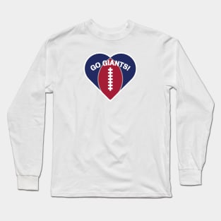 Heart Shaped New York Giants Long Sleeve T-Shirt